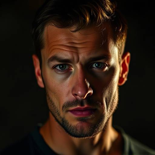 Marcus Bell, thoughtful expression, theatrical headshot